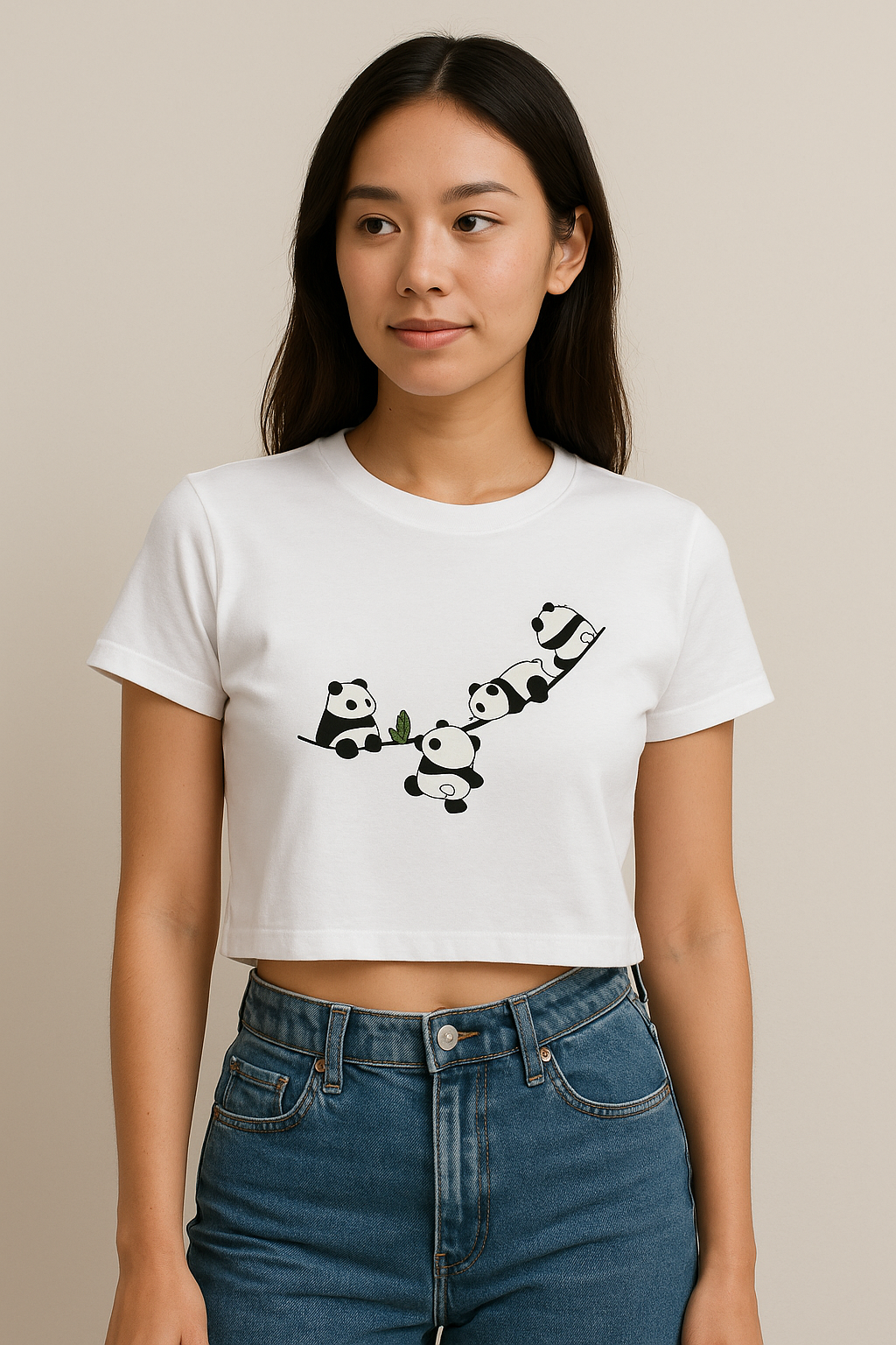 Relaxed Panda's crop top