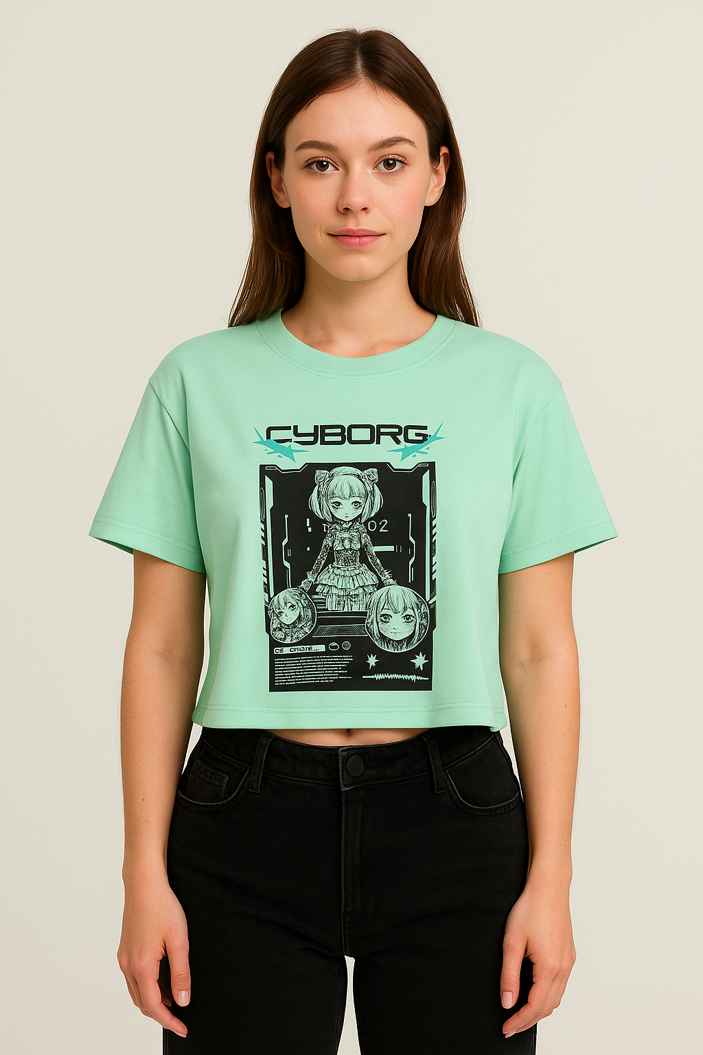 The Glitchcore Cyborg crop top