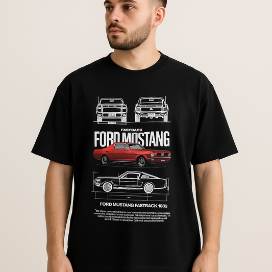 65 Mustang Retro Legacy Oversized Tee