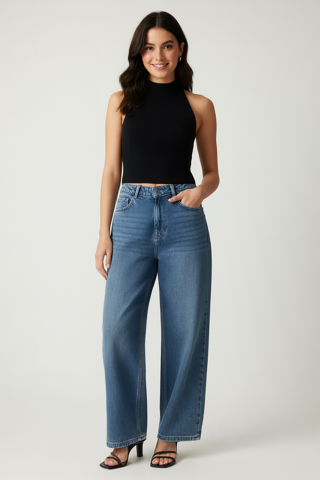 Wide Flow Denim Jeans