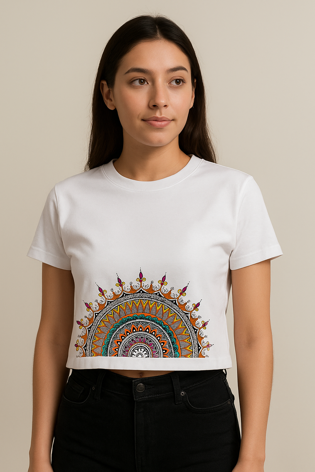 Bohemian Sunburst women crop top