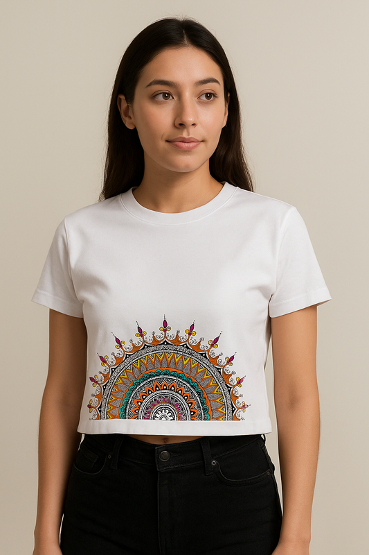Bohemian Sunburst women crop top