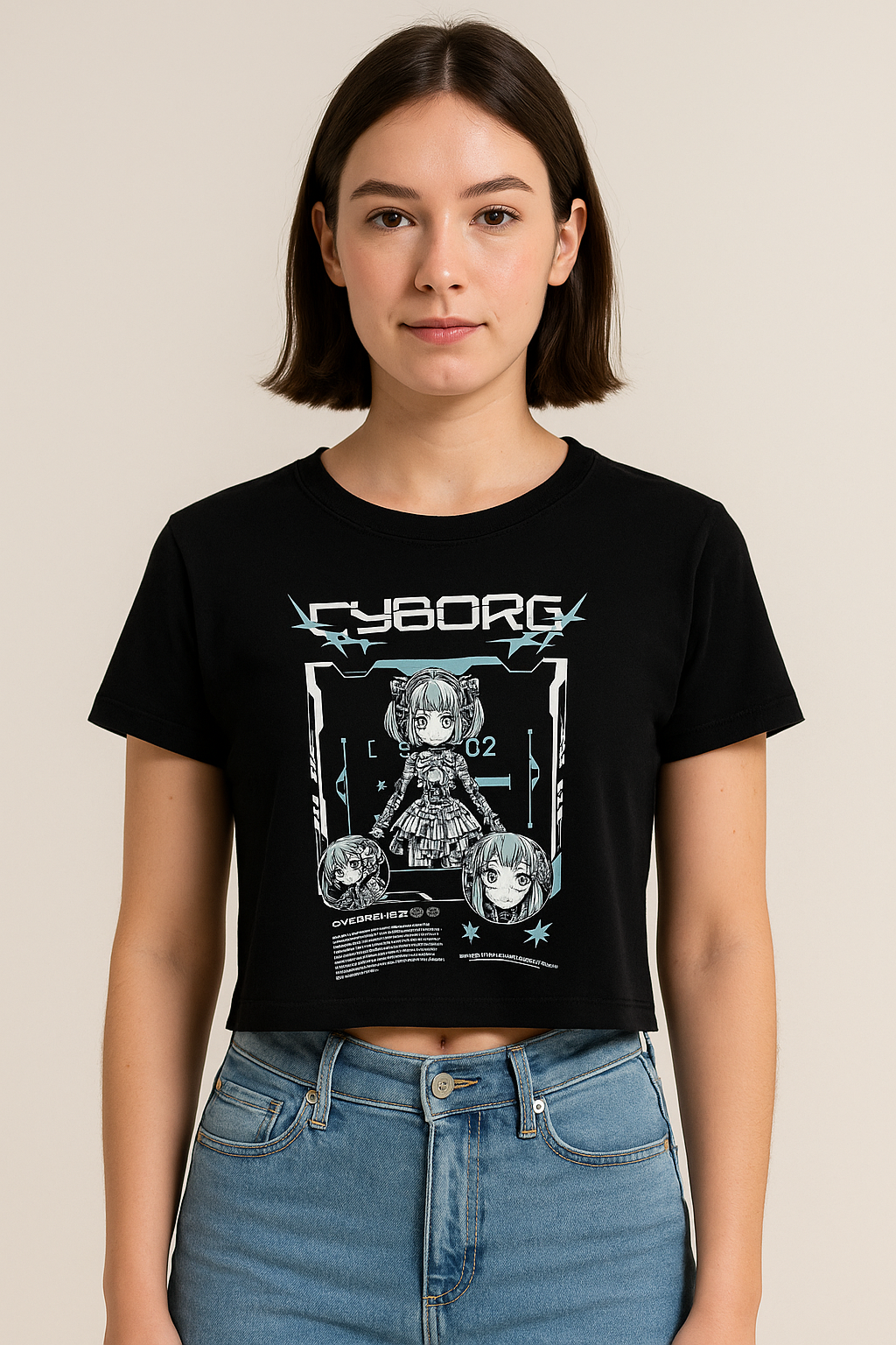 The Glitchcore Cyborg crop top