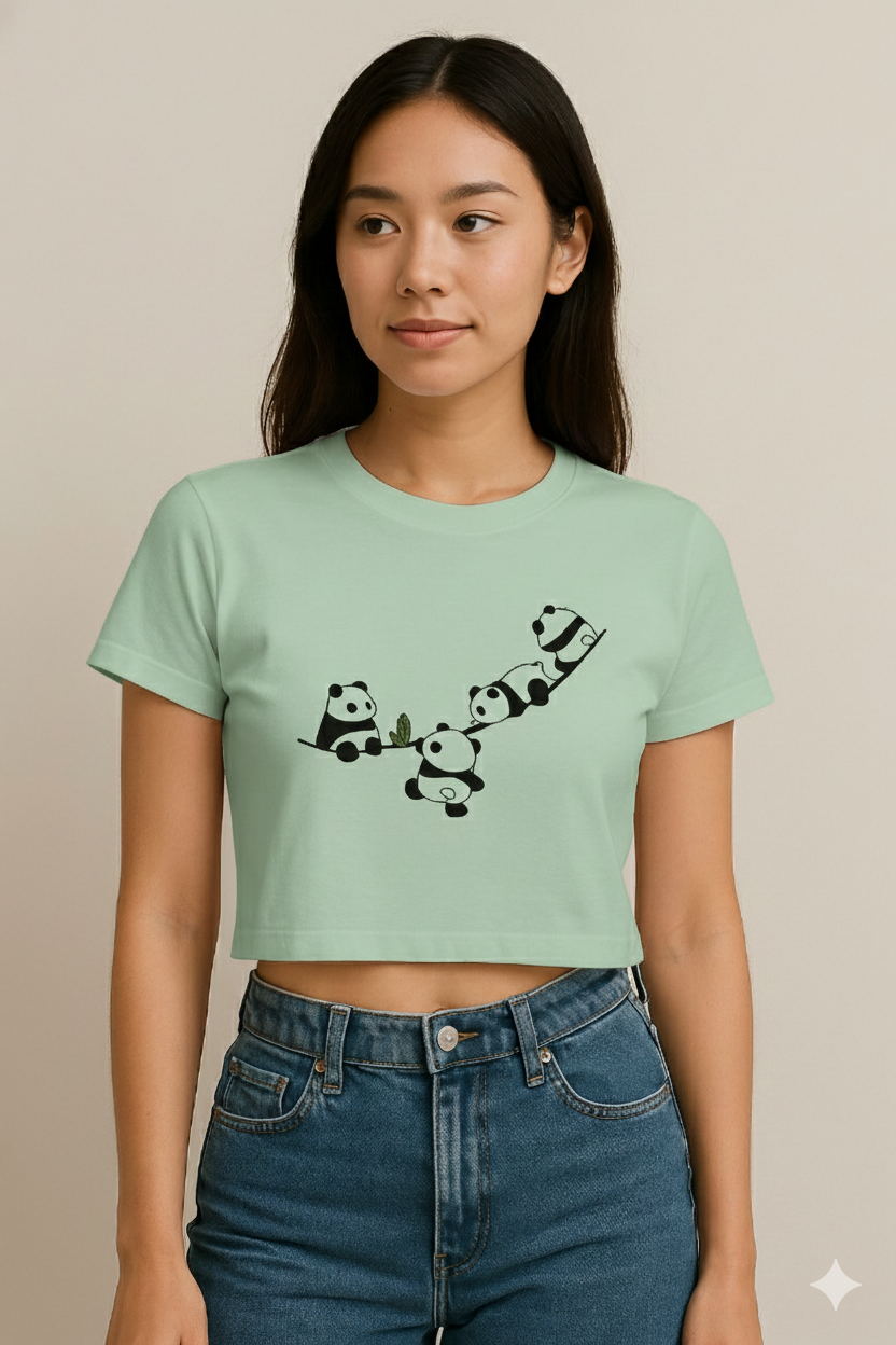 Relaxed Panda's crop top